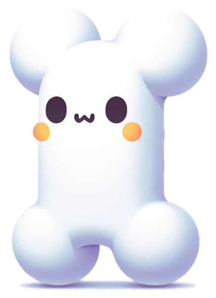 骨キャラ「こぼねちゃん」の3Dイラスト