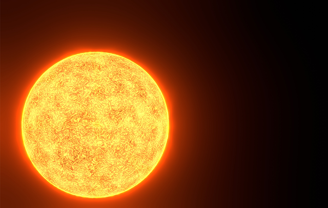 太陽の表面のほの雨が表現されたイメージ画像