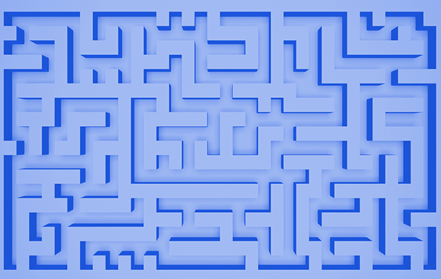 立体でつくられた迷路の画像
