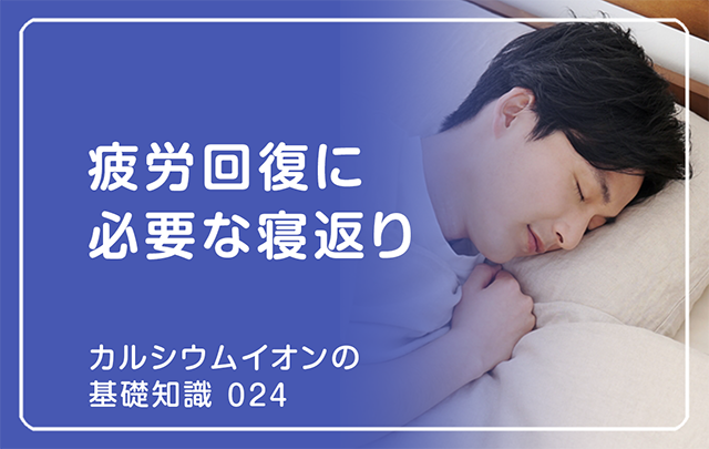 新シリーズ「カルシウムイオンの基礎知識」の第15話タイトル「疲労回復に寝返りが必要な理由」のアイキャッチ画像
