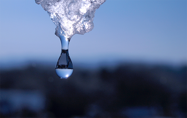 つららから雫が一滴夷狄と水滴が落ちようとしている画像
