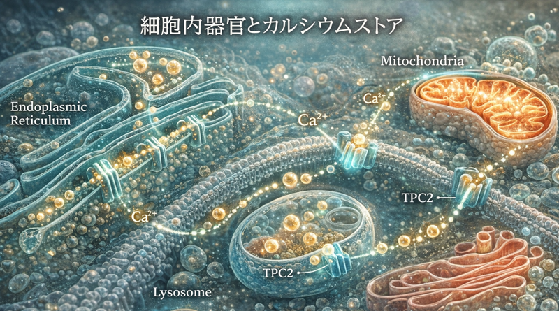細胞内のカルシウムストアの模式図のイメージ画像
