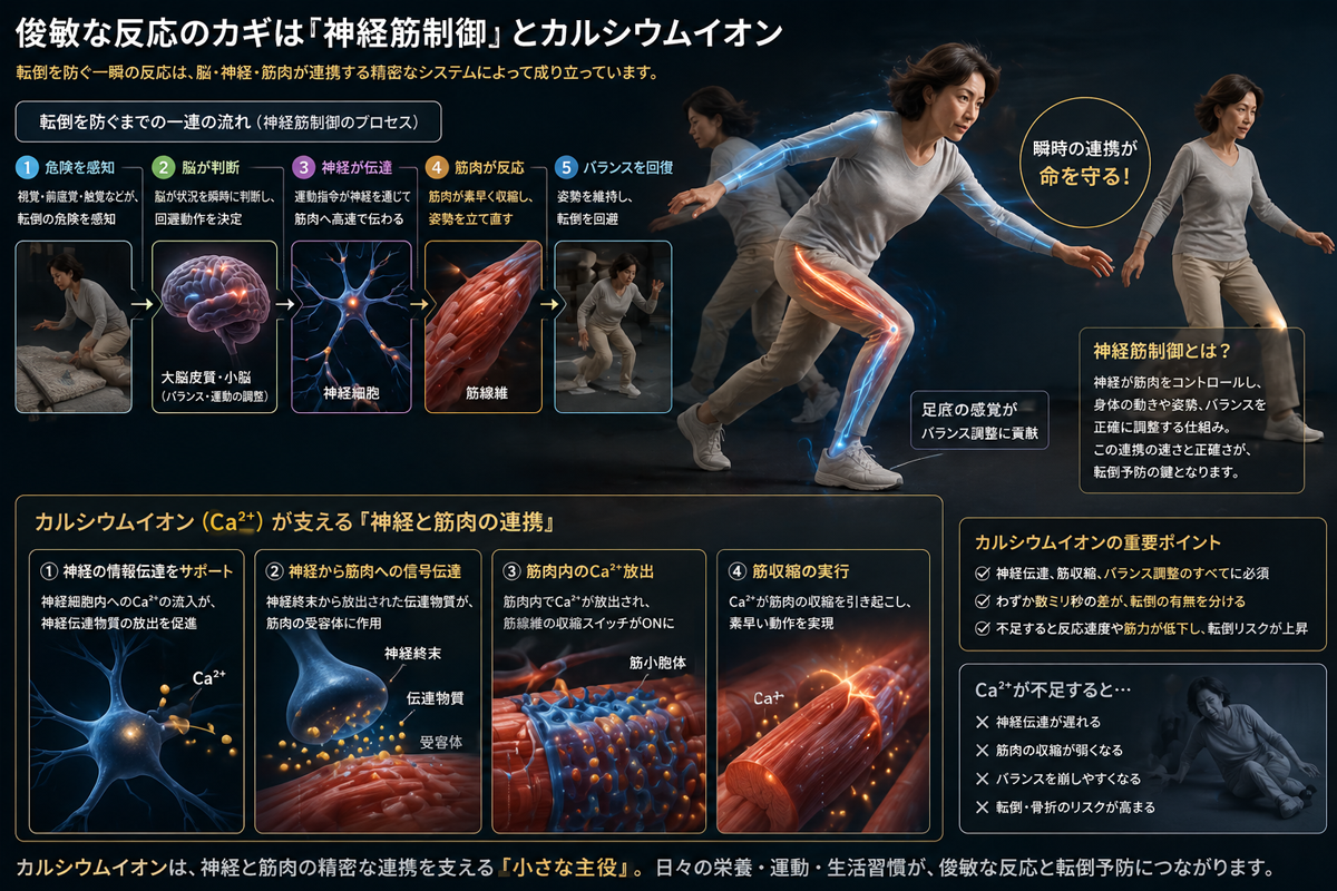 神経と筋肉が正確に連携する「神経筋制御」のモデル図（画像）