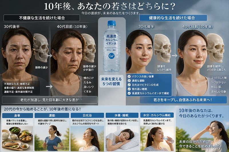 30歳と40歳の10年の年齢差を見る比較するモデル画像
