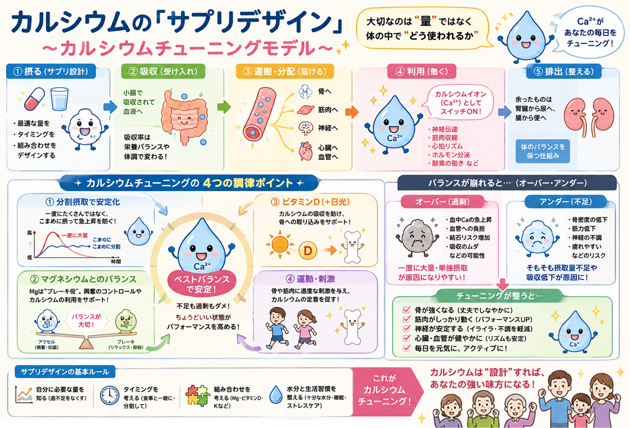 カルシウムの「サプリデザイン」のモデル図